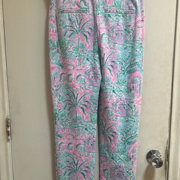 Lilly Pulitzer Trouser Palm Print Pants (Sz 6) - Picture 4 of 5